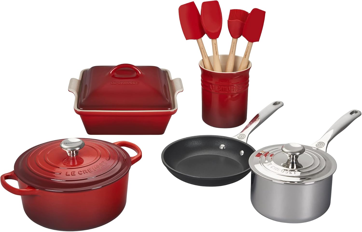 Le Creuset Mixed Material Cookware Set, 12pc., Cerise