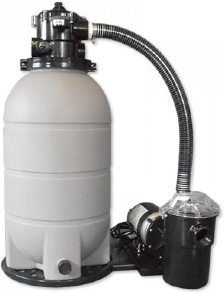 Rx Clear Patriot 16 Inch Sand Filter System | 125 Lb Sand Capacity | 1 HP Niagara Pool Pump | For Above Ground Swimming Pools Up to 15,000 Gallons