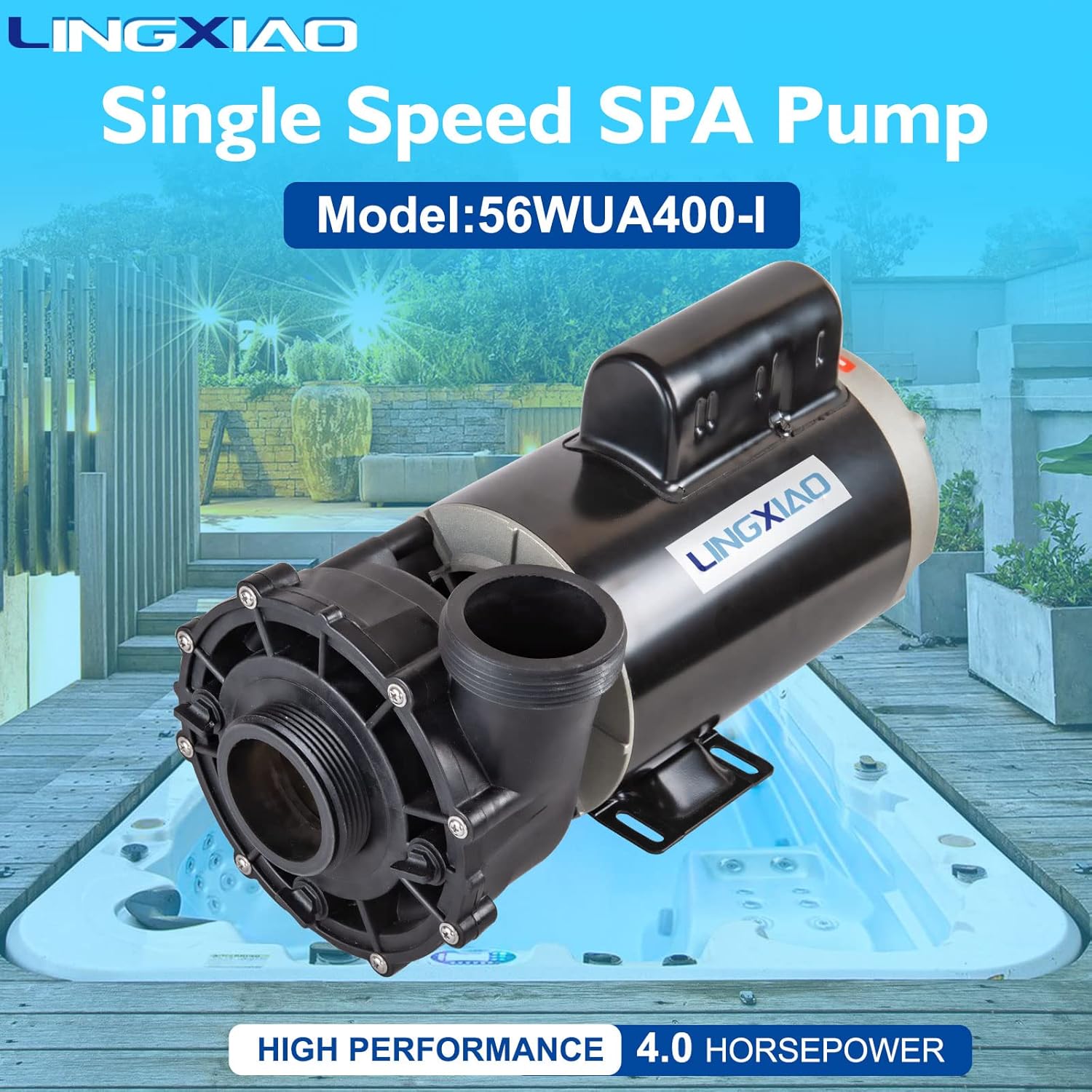 SPA Pump, 4HP Hot Tub Pump - 2 Speed LX SPA Pumps Motor 220-240V, 2
