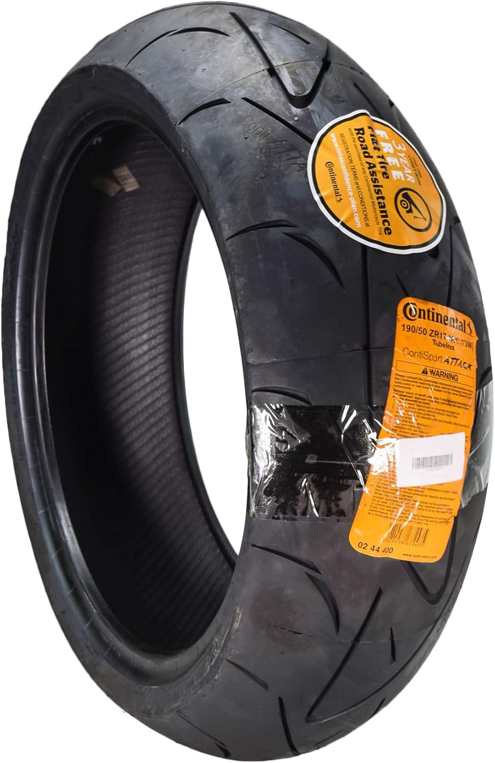 Continental 02444000000 Conti Sport Attack Hypersport Rear Tire | 190/50ZR-17, Tire Application: Sport, Size: 190/50-17, Type: Street, Load Rating: 73, Speed Rating: (W), Construction: Radial