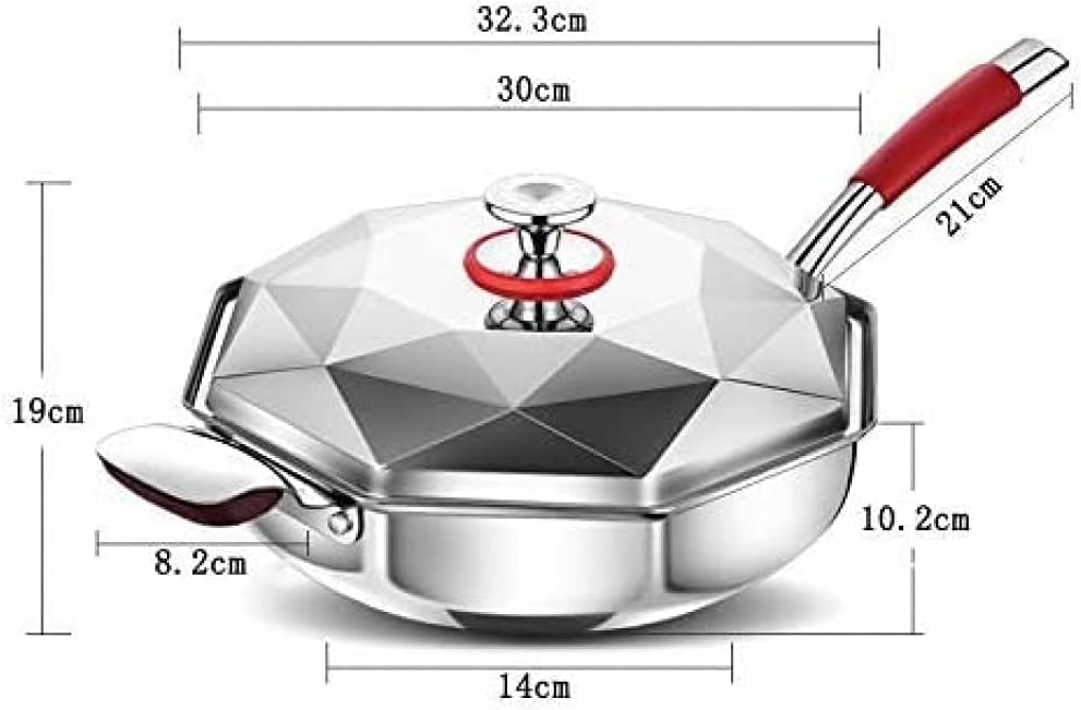 Stainless Steel Household Special Pan Frying Pan Frying Pan Octagonal Pot-B-One Color-B
