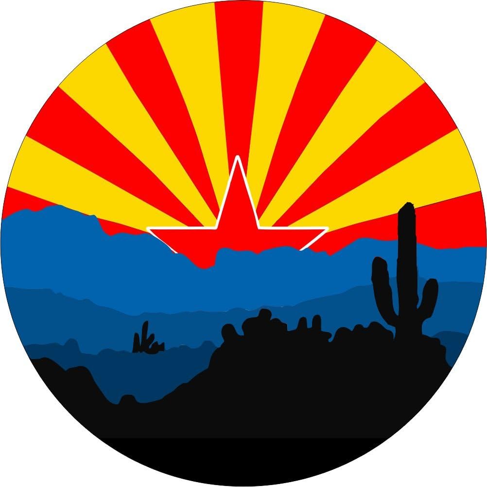 Tire Cover Central Arizona Flag Desert Spare tire Cover (Select tire Size/Back up Camera Option in menu)