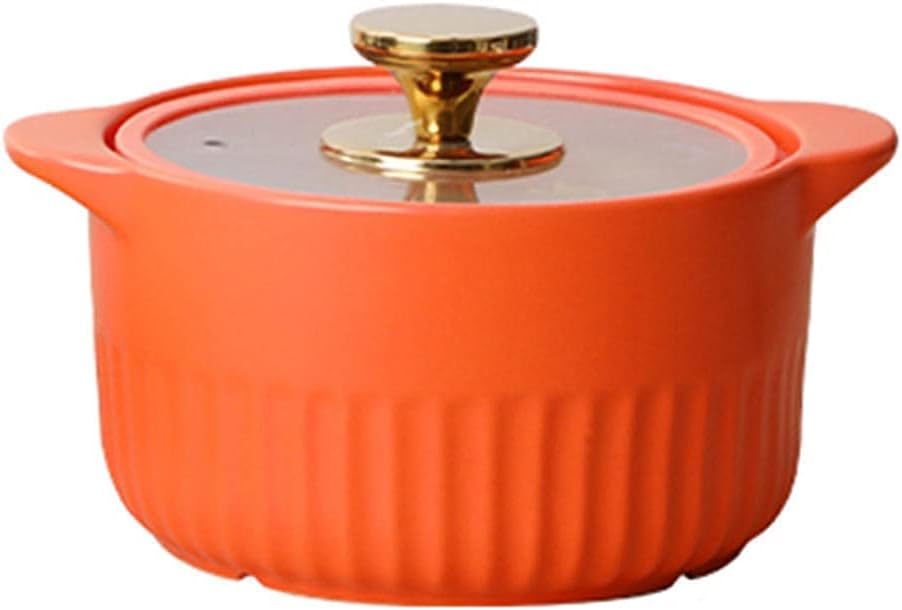 Ceramic Cooking Pots Terracotta Casserole Pots Ceramic Casserole Clay Cooking Pots See-Through Pot Lids, Easy to Clean, No Fade -4