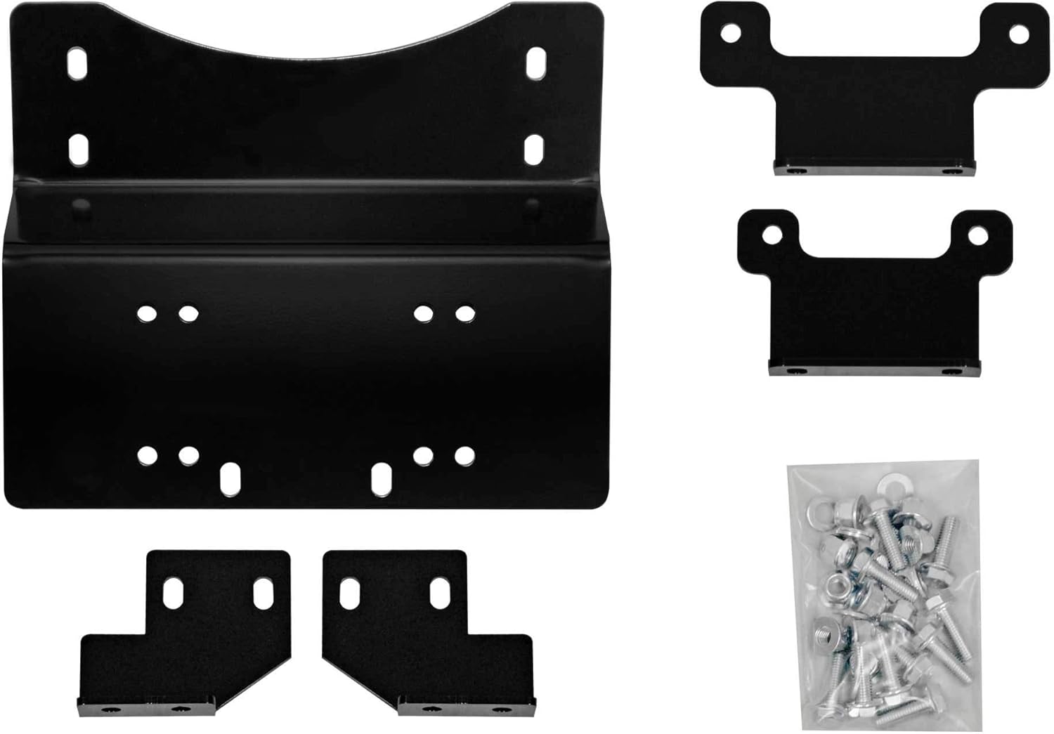 SuperATV Honda Winch Mounting Plate for 2014+ Honda Pioneer 700 / 700-4 | Compatible with Many OEM and Aftermarket Winches | UV-Resistant Powder Coating | Dual Mounting Bolt Patterns