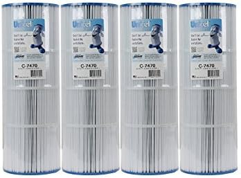 Unicel C-7470-4 80 Sq Ft Media Replacement Pool Filter Cartridge Set with 170 Pleats, Compatible with Pentair Pool Products, Pac Fab, & Waterway (4 Pack)