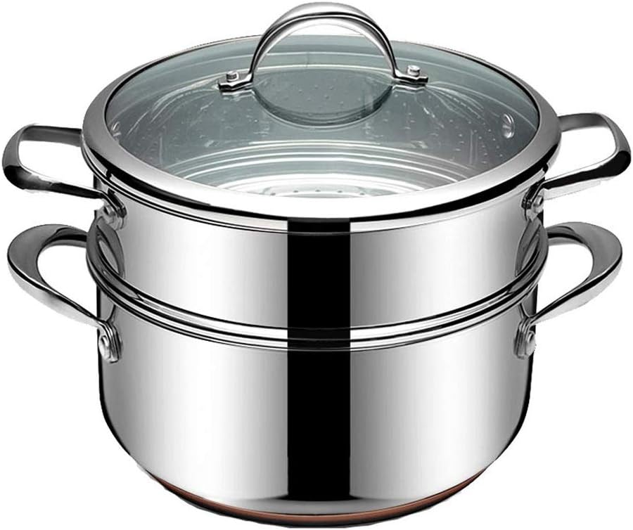 Small Steamer 304 Stainless Steel Three Layers Thickened 2 Double Layers 3 More 1 Layers Steamer Induction Cooker Soup Pot Household Stove (12cm