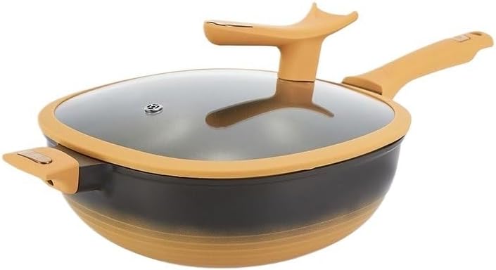 The Hybrid Non-Stick Wok Alloy Non-stick Pan Flat Bottom Cooking Wok Gas Induction Cooker Suitable Square Pot Family kitchen