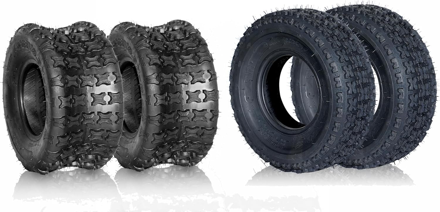 MOTORHOT Set of 4 ATV UTV Tires 19x7-8 Front & 18x9.5-8 Rear 4 Ply Sport All Terrain Tubeless Tires19x7x8 18x9.5x8