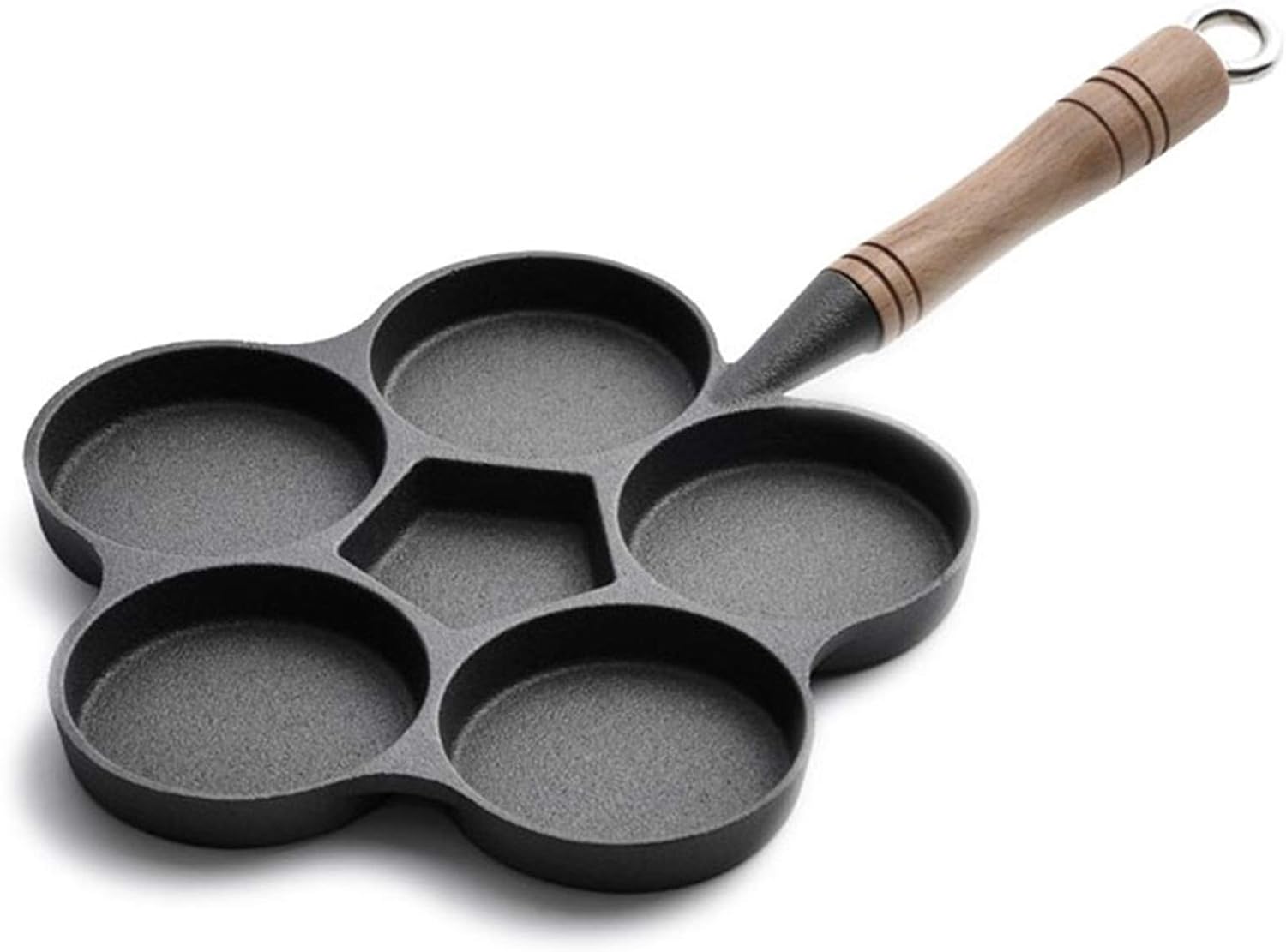 Frying Pan Skillet Egg Frying Pan Cast Iron 6 Grids Fried Egg Cooker Pans Induction Pancake Omelette Pan Save Food Oil Black