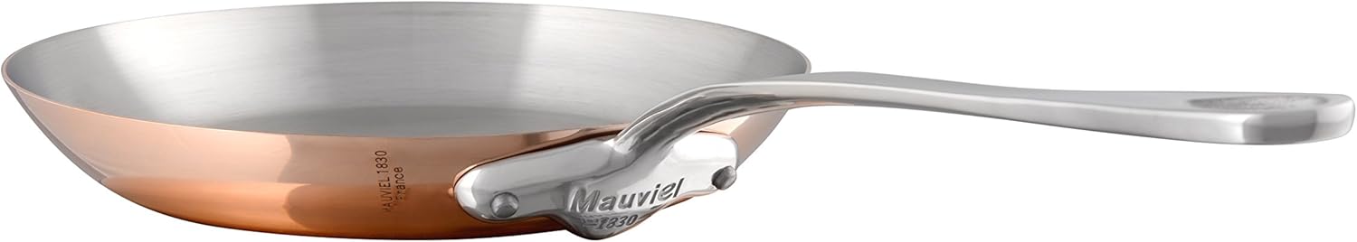 Mauviel M'Heritage 150 S 1.5mm Polished Copper & Stainless Steel Frying Pan With Cast Stainless Steel Handle, 11.8-in, Made In France
