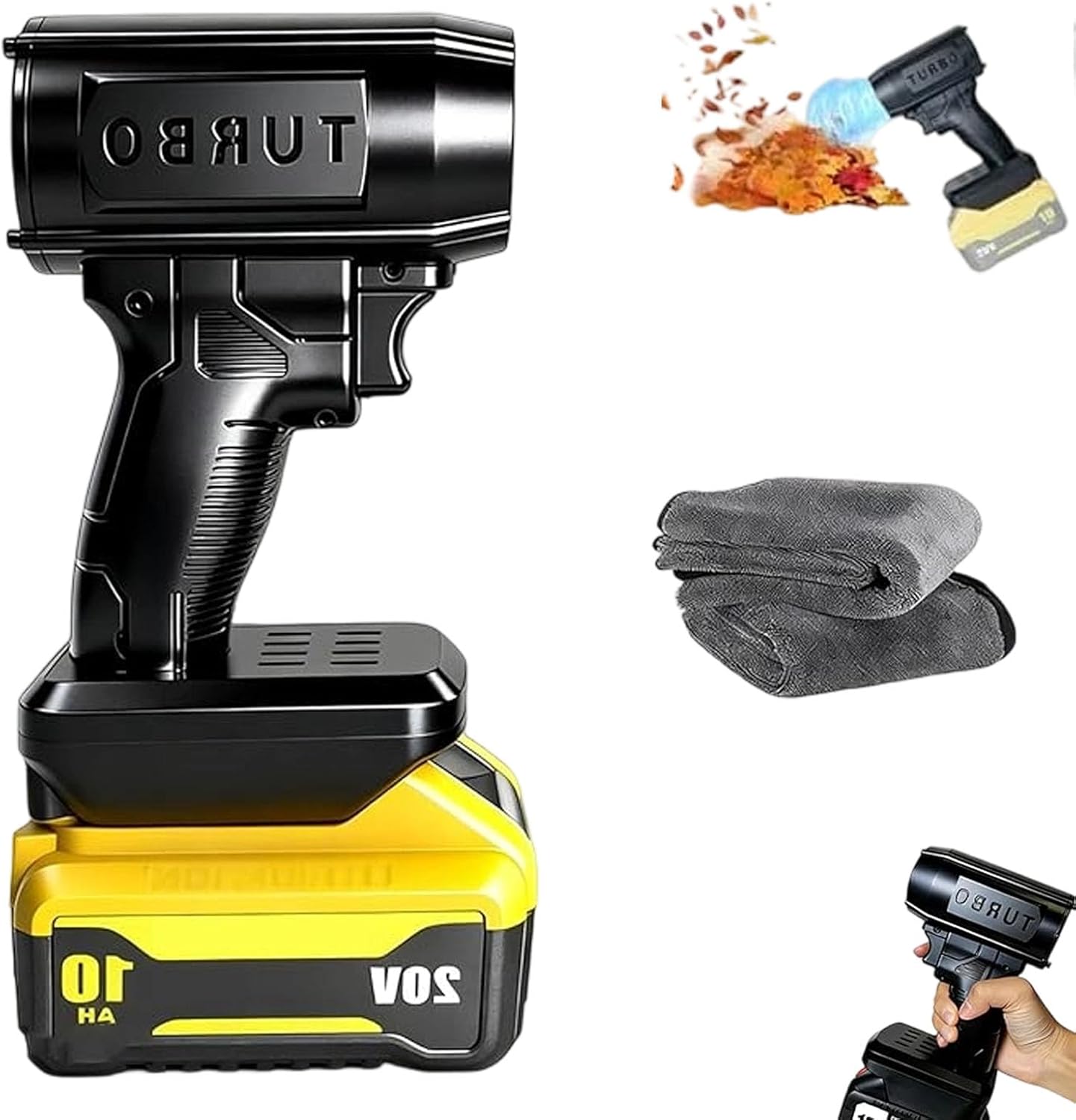 Storm Industries Jet Blower 2.0, 2025 New Electric Cordless Snow Blower Car Dryer, 130,000 RPM 200 Mph Portable Handheld Leaf Blower for Car, Patio, Snow, Dust (for Milwaukee)