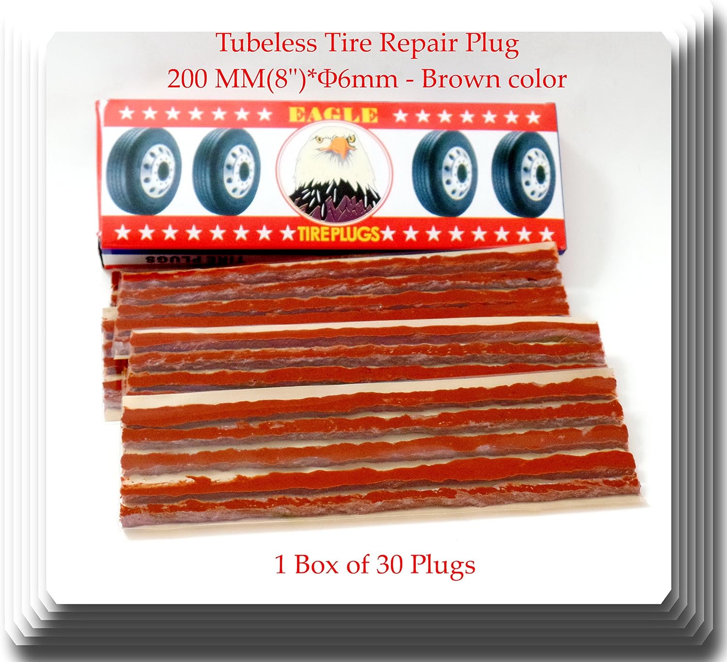 1 Box of 30 Trucks Seals Tire Repair Plugs Self VulCanIzing Tubeless 8