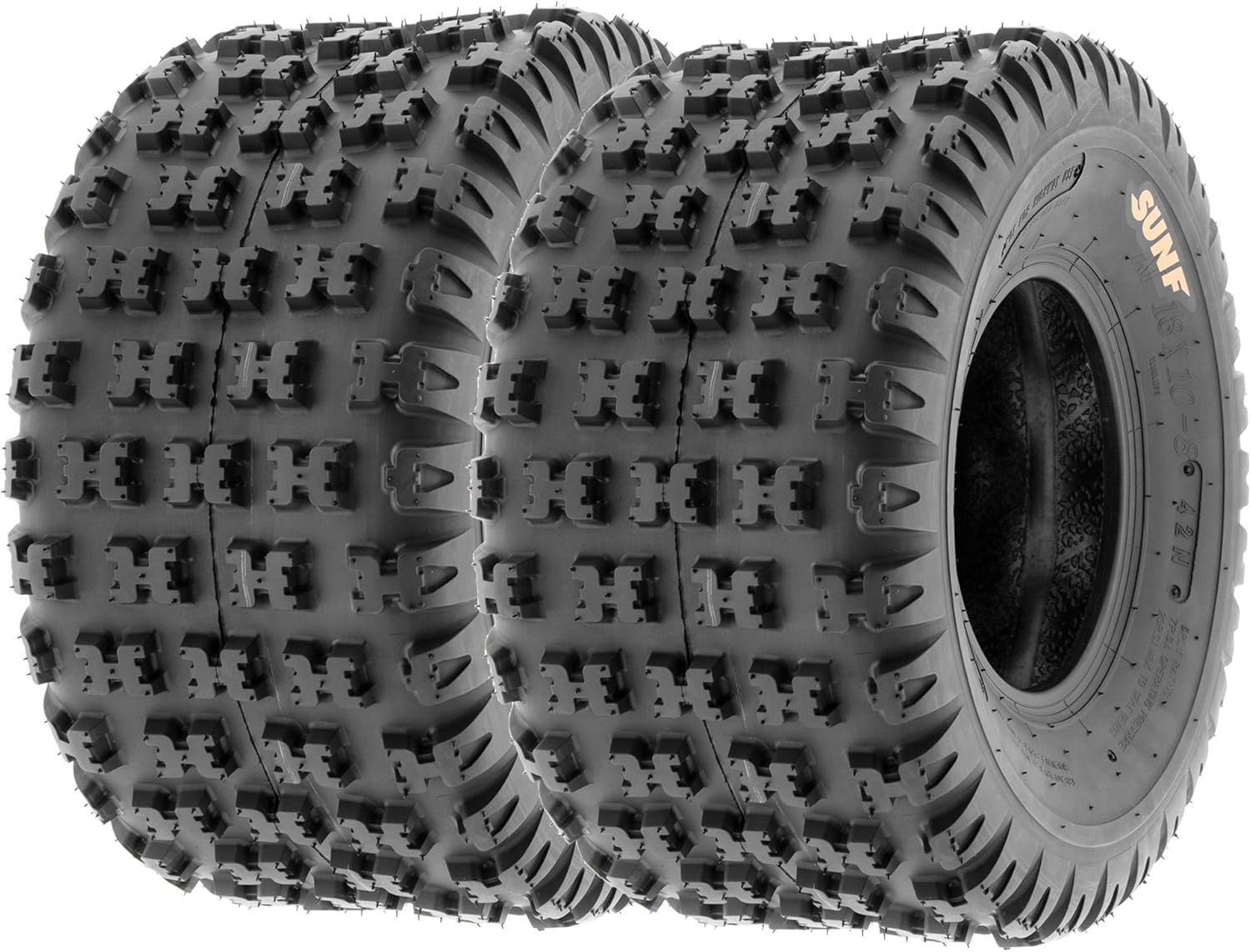 SunF 18x10-8 ATV UTV Tire 18x10x8 Knobby Tubeless 6 PR A031 - PAIR of 2