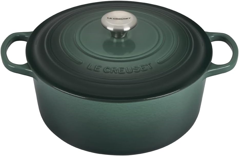 Le Creuset 5 1/2 Qt. Signature Round French Oven w/Additional Engraved Personalized Stainless Steel Knob - Artichaut