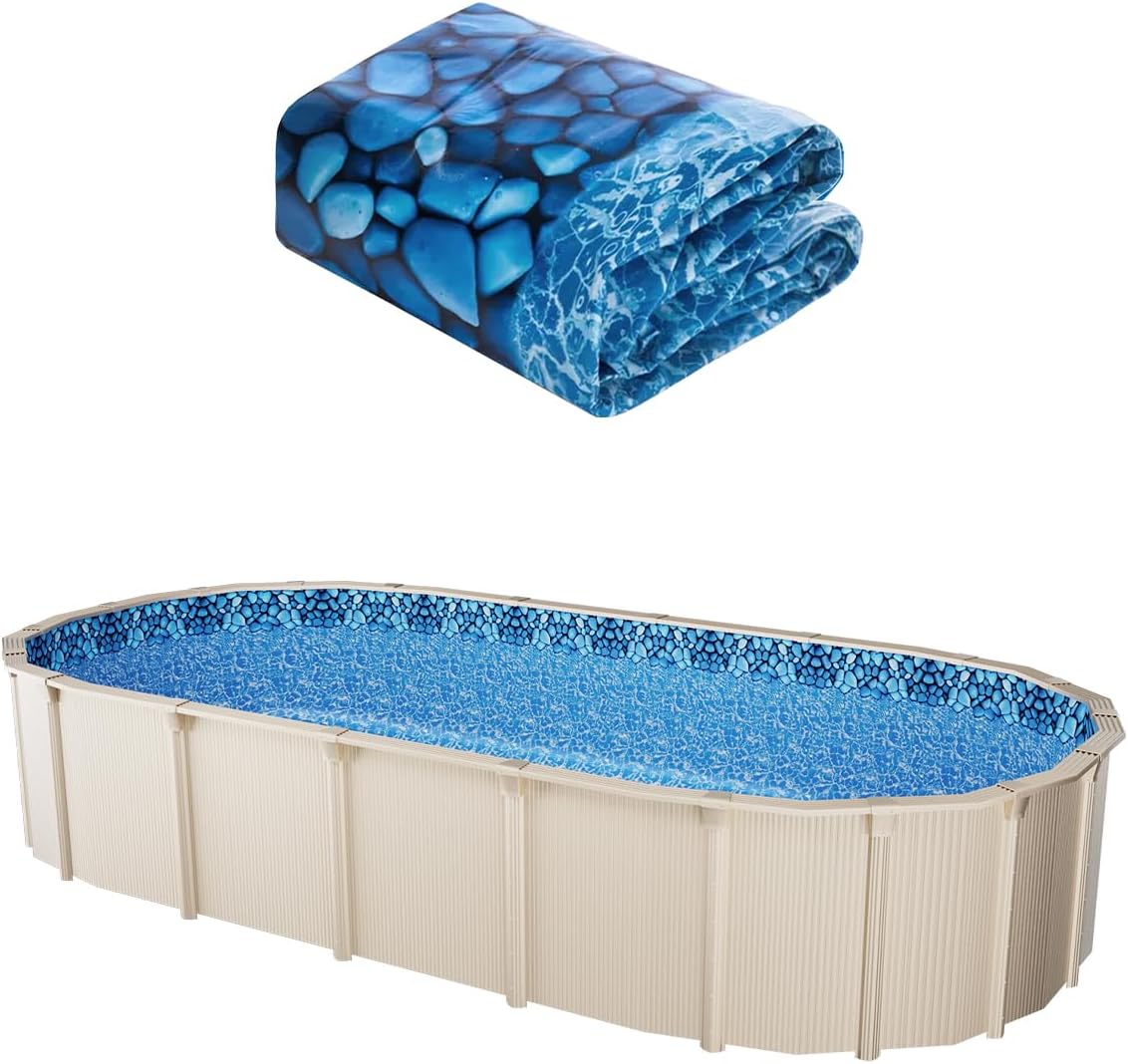 VEVOR 24-ft Round Above Ground Pool Liner, Unibead Pool Liners, Standard Gauge, 52inch Wall Height, Designed for Steel Sided Above-Ground Swimming Pools