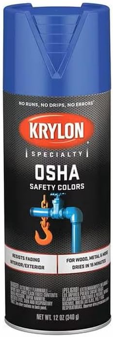 6-Pack of 12 oz Krylon K02416777 Safety Blue OSHA APWA Color Standard Spray Paint