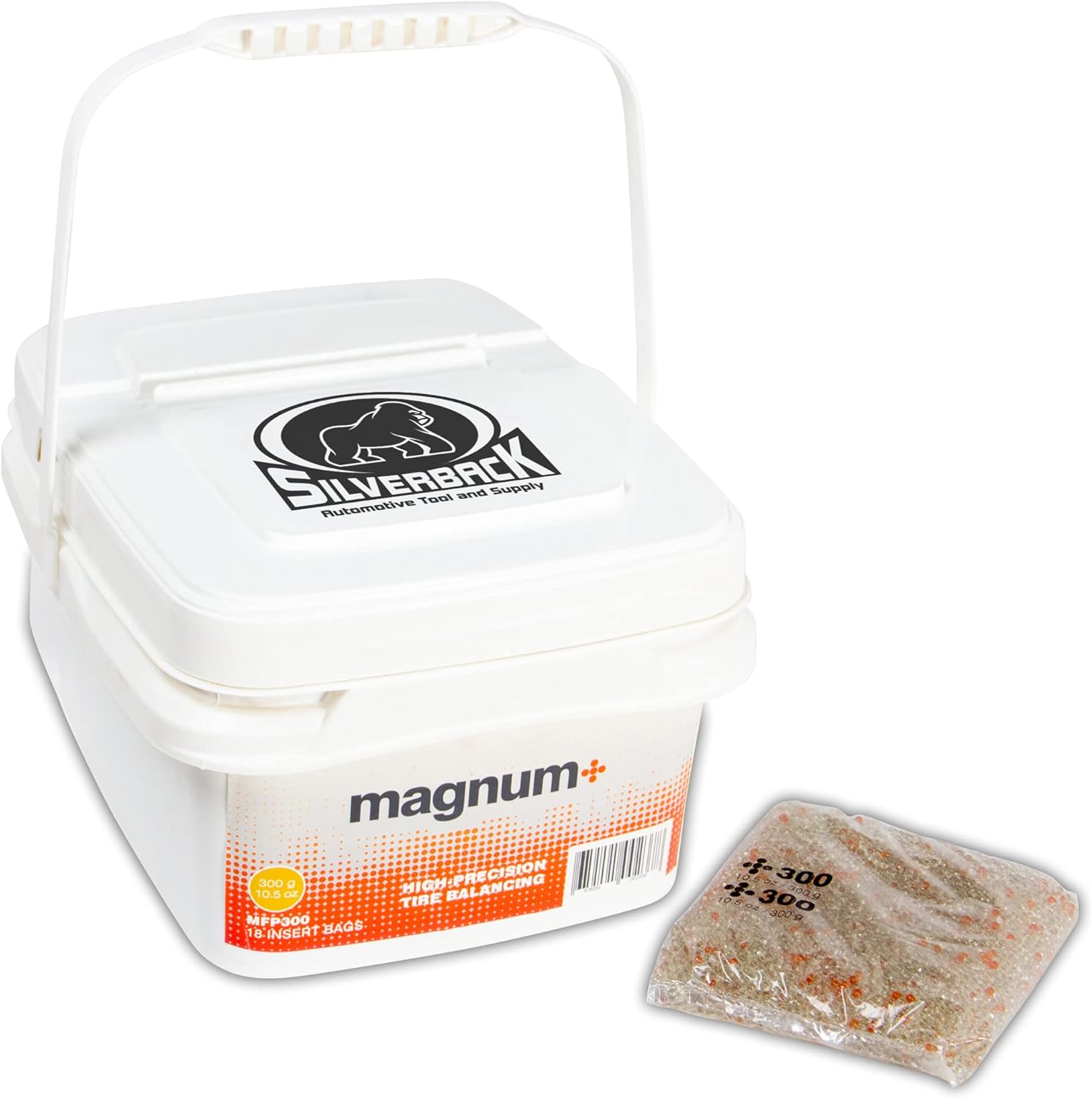 Silverback Automotive EZ-Bucket Fleet Tub with Balancing Beads Insert Bag, 18 Bags – Ideal for Tire Dealers, Fleet Vehicles, Trucks, Vans, RVs, and Off-Road Tires