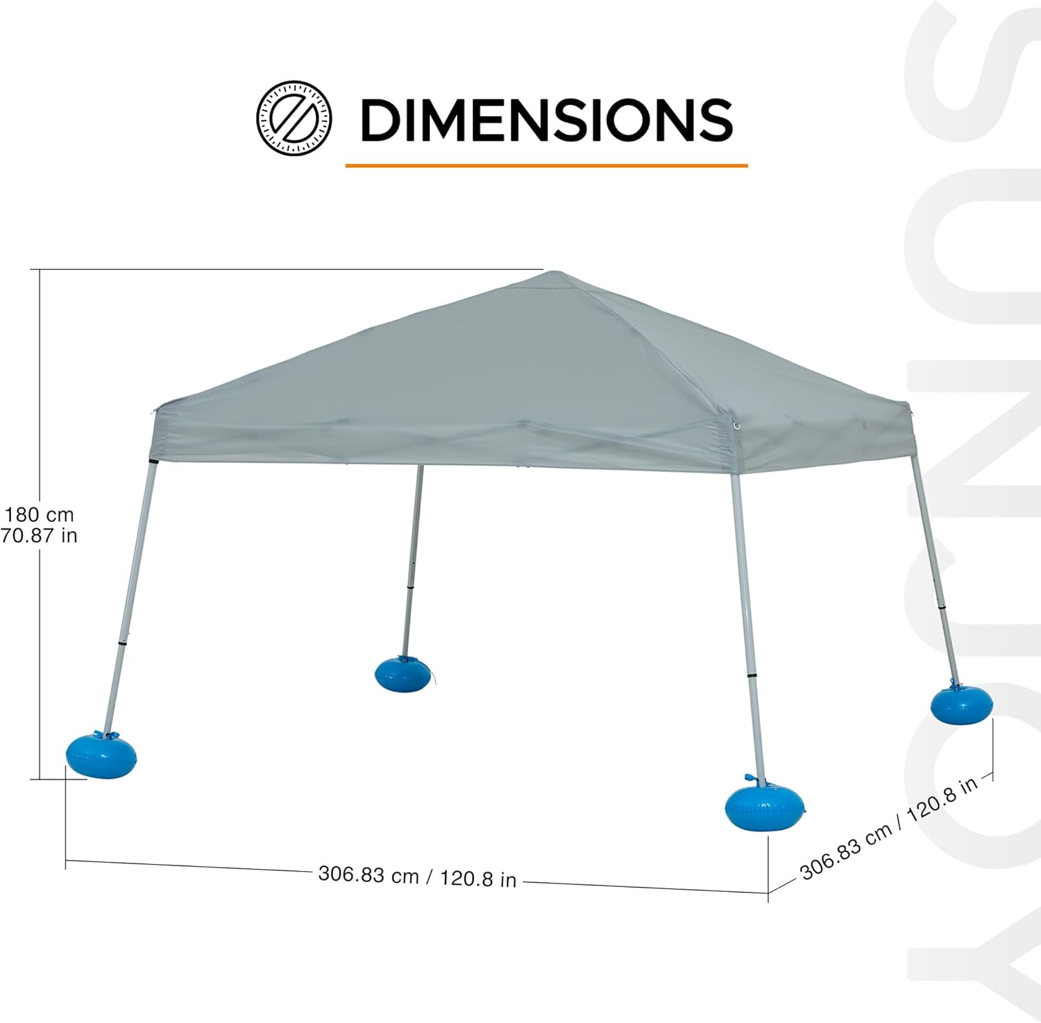 Sunjoy Floating Pool Canopy with Add-on 24x24 in. Wicker Floating Tray, Grey