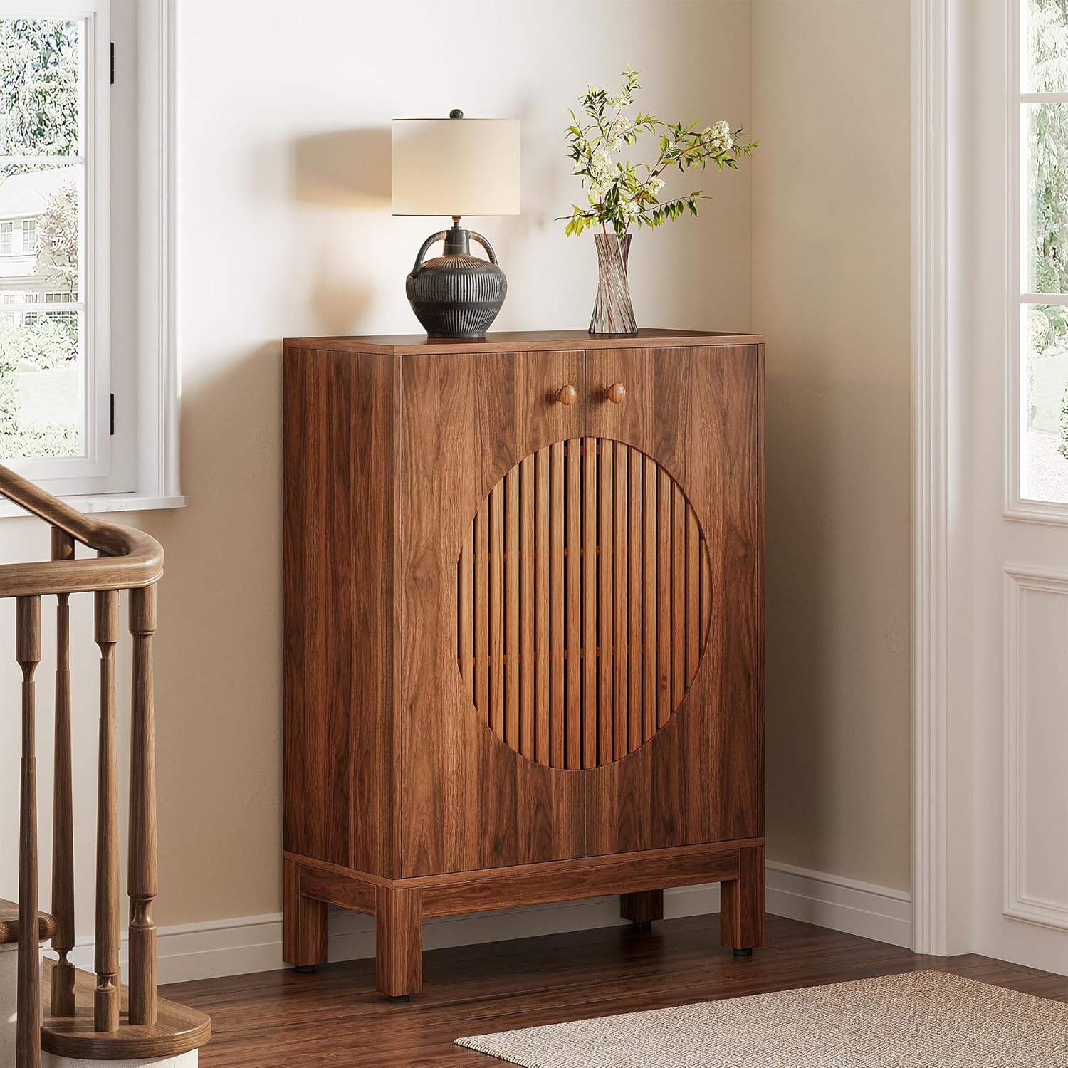 LITTLE TREE 5-Tier Shoe Cabinet, Adjustable Height Shelves, 39.8