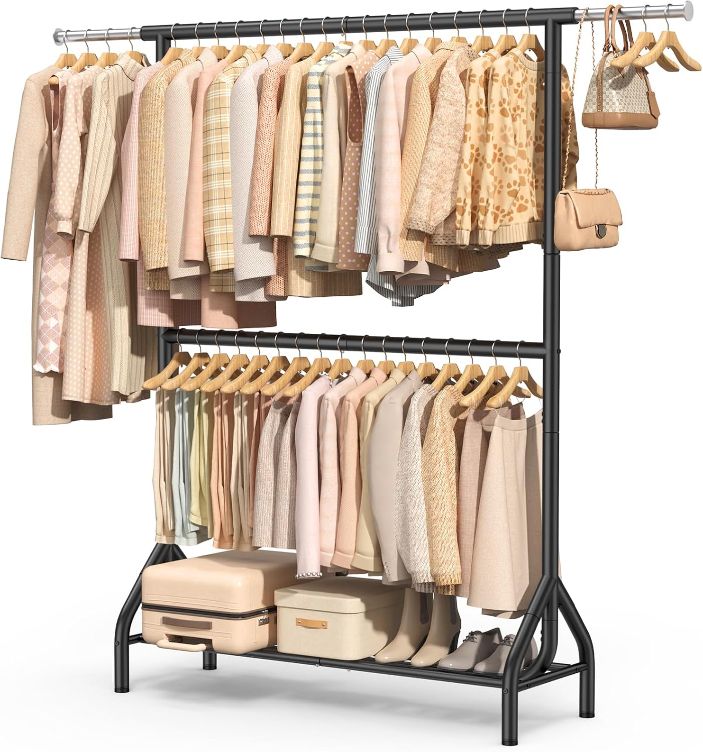 EAGMAK Double Rod Clothes Rack & Rolling Clothes Rack