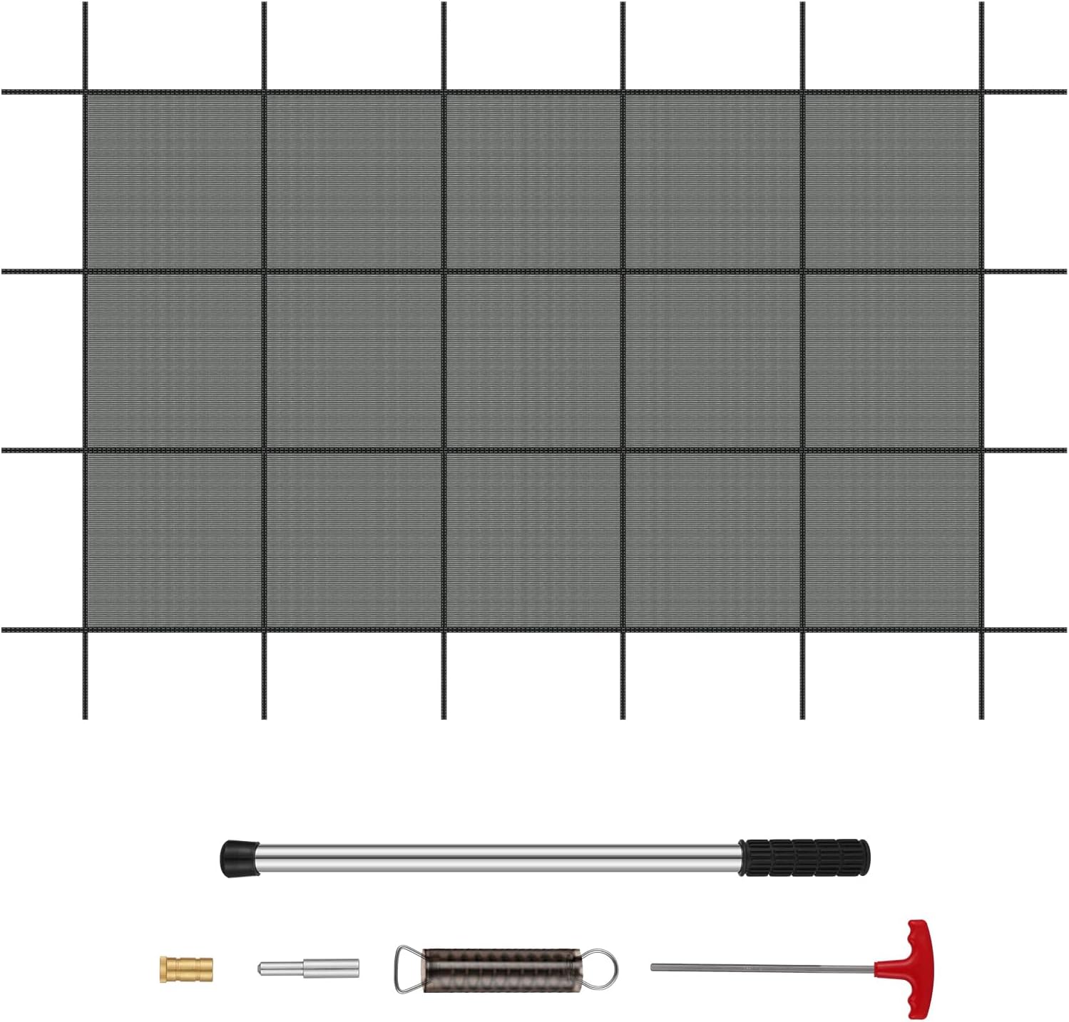 Superior 99% Shading Rate Inground Pool Safety Cover,Fits 16x32ft Rectangle Swimming Pool,Mesh Pool Cover for Inground Pools,Winter Inground Pool Cover with Safety Net and Installation Tools - Tan