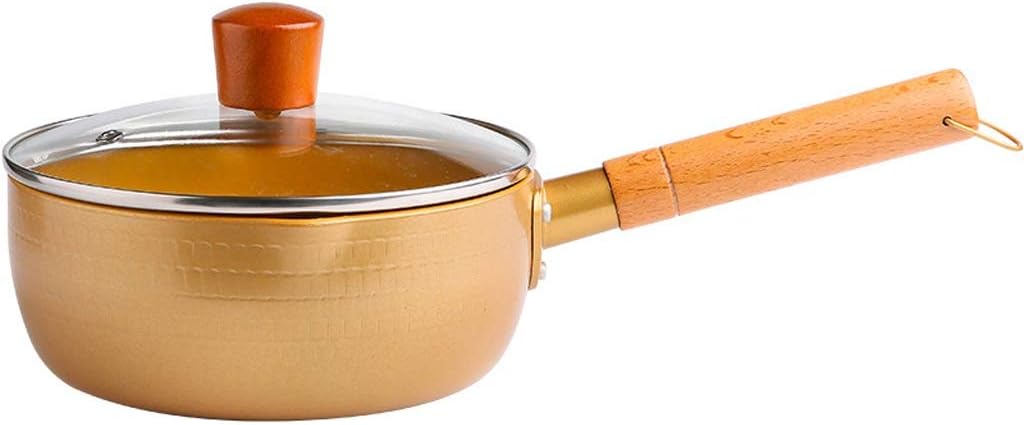 Golden Non Stick Frying Pan and Pot Set Breakfast Egg Milk Soup Skillet Tempura Deep Fryer Kitchen Utensils