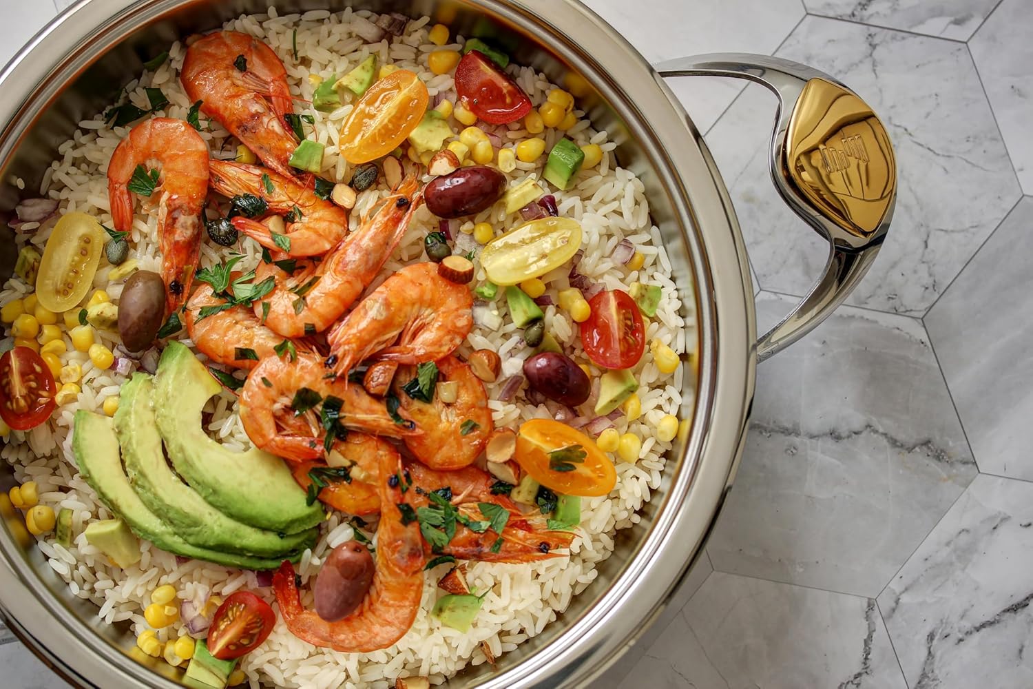 Zepter URA Masterpiece stainless steel cookware. 3Qt safe nonstick pan, dutch oven & casserole w/lid. 3ply bottom. 9.5in Ø sauce pans. Induction, dishwasher & oven safe pan. Kitchen pots made in Italy