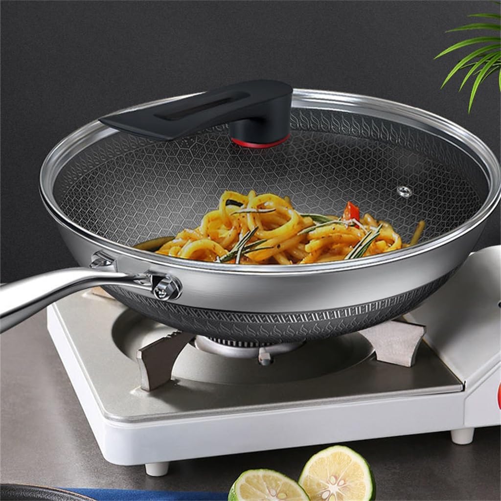 Stainless Steel Frying Pan Non-stick Household Uncoated Universal