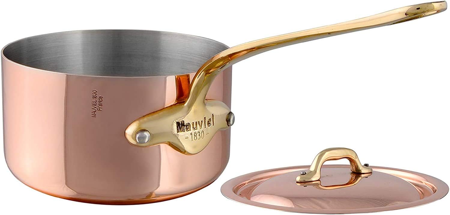 Mauviel M'Heritage M'150B Copper Saucepan with Lid, 3.6 QT- .9