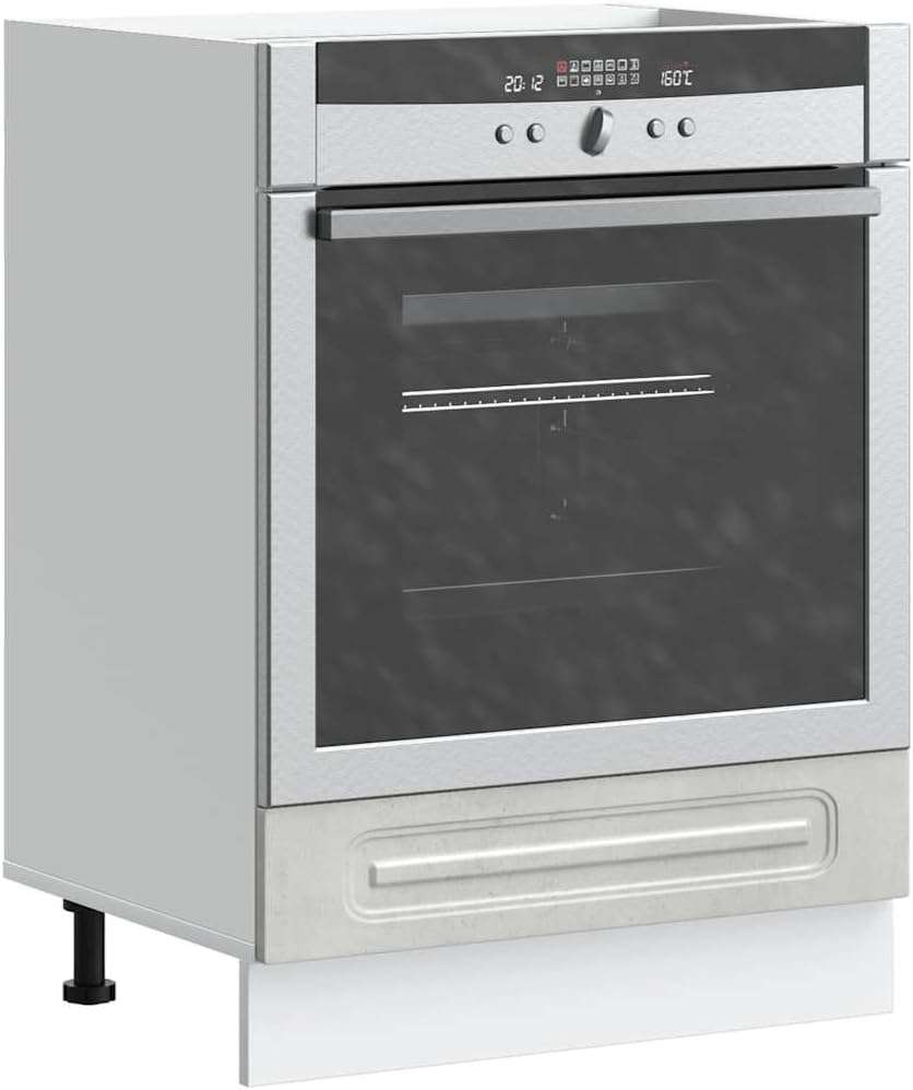 vidaXL Oven Cabinet Concrete Gray Engineered Wood Compact