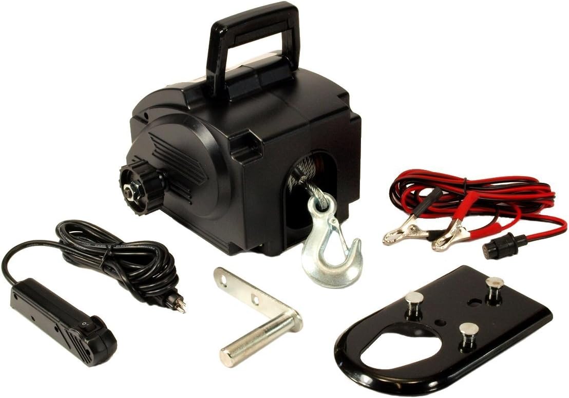12 Volt Portable Winch - Remote Control - Vehicle, ATV, Boat Recovery