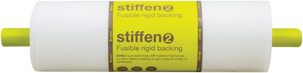 Fairfield Stiffen 2, Double-Sided Polyester Fusible Interfacing, Ideal for Making Tote Bags, Purses, Boxes, Hats, and More, Easy to Use and Customize, 20
