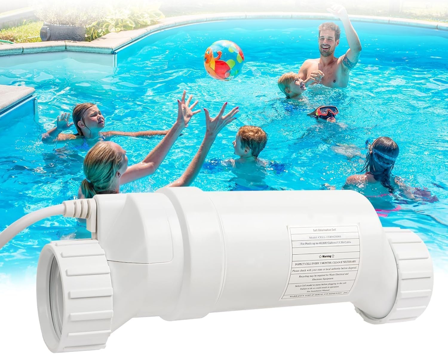 T-Cell-15 Salt Chlorinator Replacement,High-Performance 40,000 Gallon Cell for In-Ground Pools,Compatible with Hayward Turbo Cell T-15/BLT15H Systems