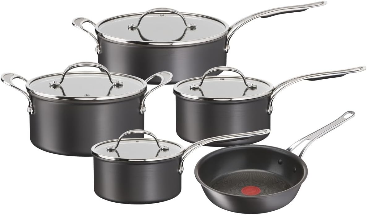 Jamie Oliver Tefal Anodised Aluminium Non-Stick Pan Set (Burn Marks/Chipped) B+