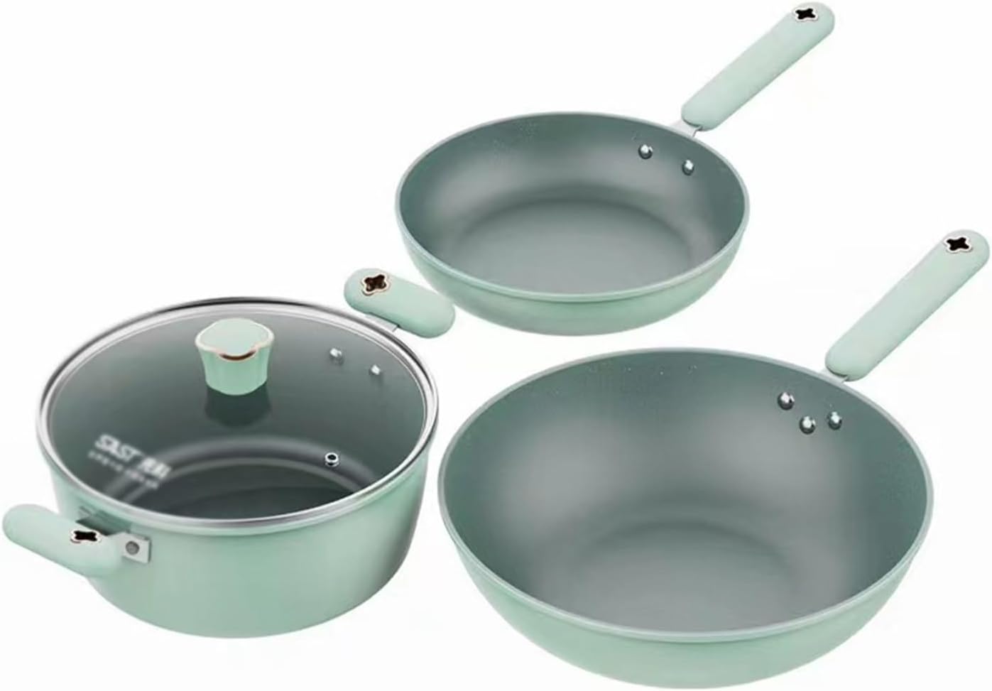 Multifunctional Three-piece Pot Set Household Stockpot Skillet Non-stick