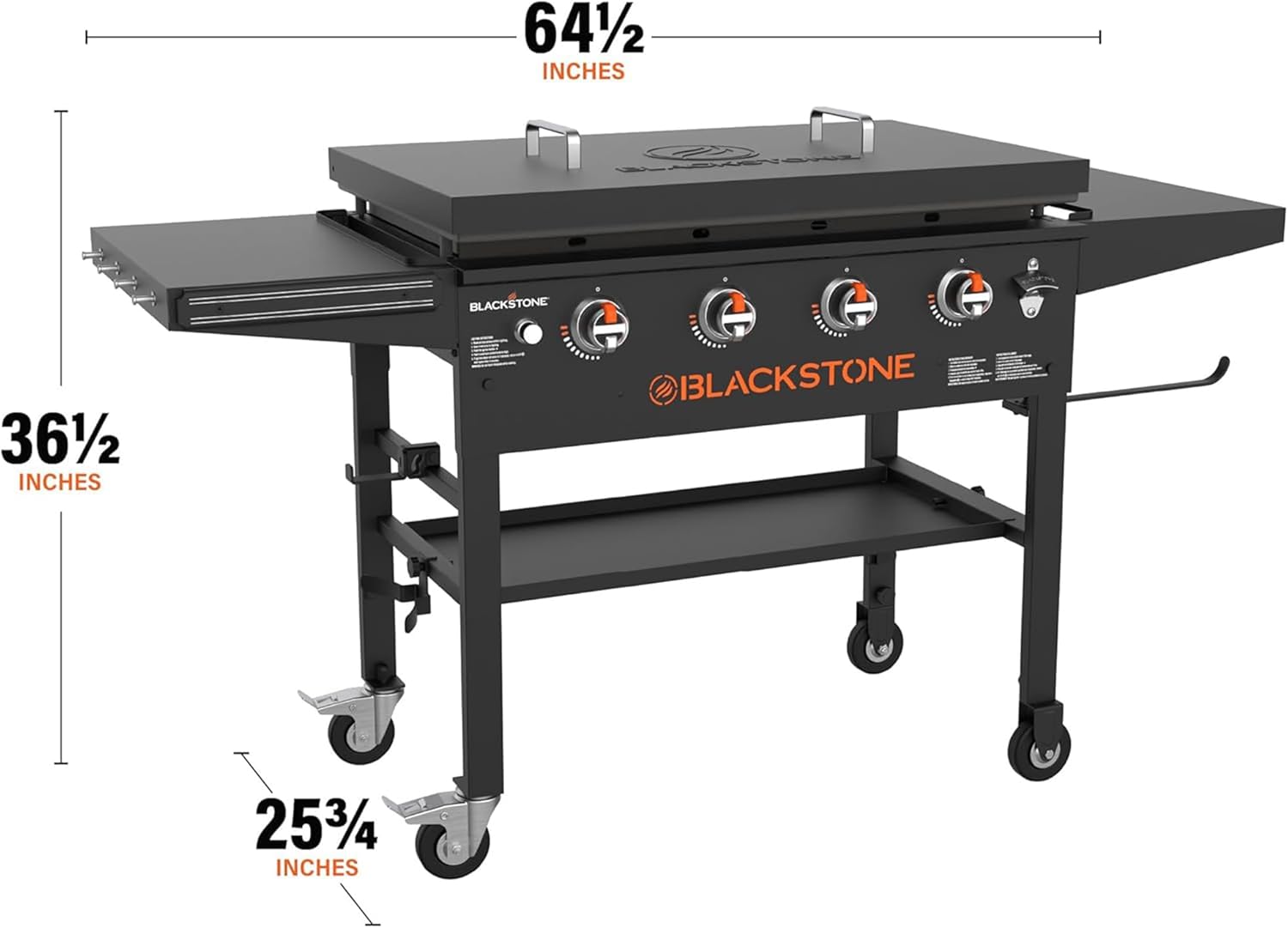 Blackstone Omnivore Outdoor Flat Top Gas Griddle w/ Hard Cover, 36” - for Breakfast, BBQ & Grilling w/ Steel Cooking Surface, Folding Side Shelves, Rear Grease System & Push-Button Ignition