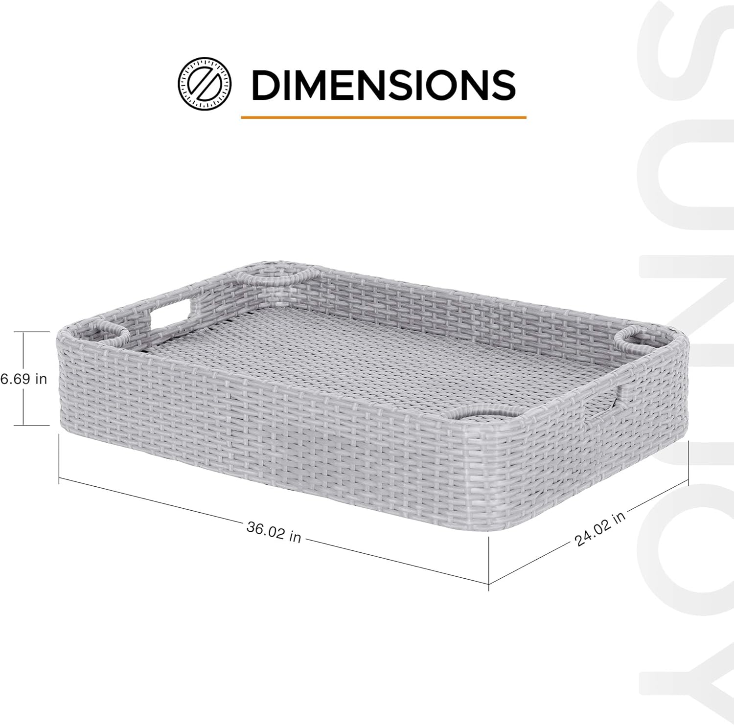 Sunjoy Floating Pool Canopy with Add-on 24x24 in. Wicker Floating Tray, Grey