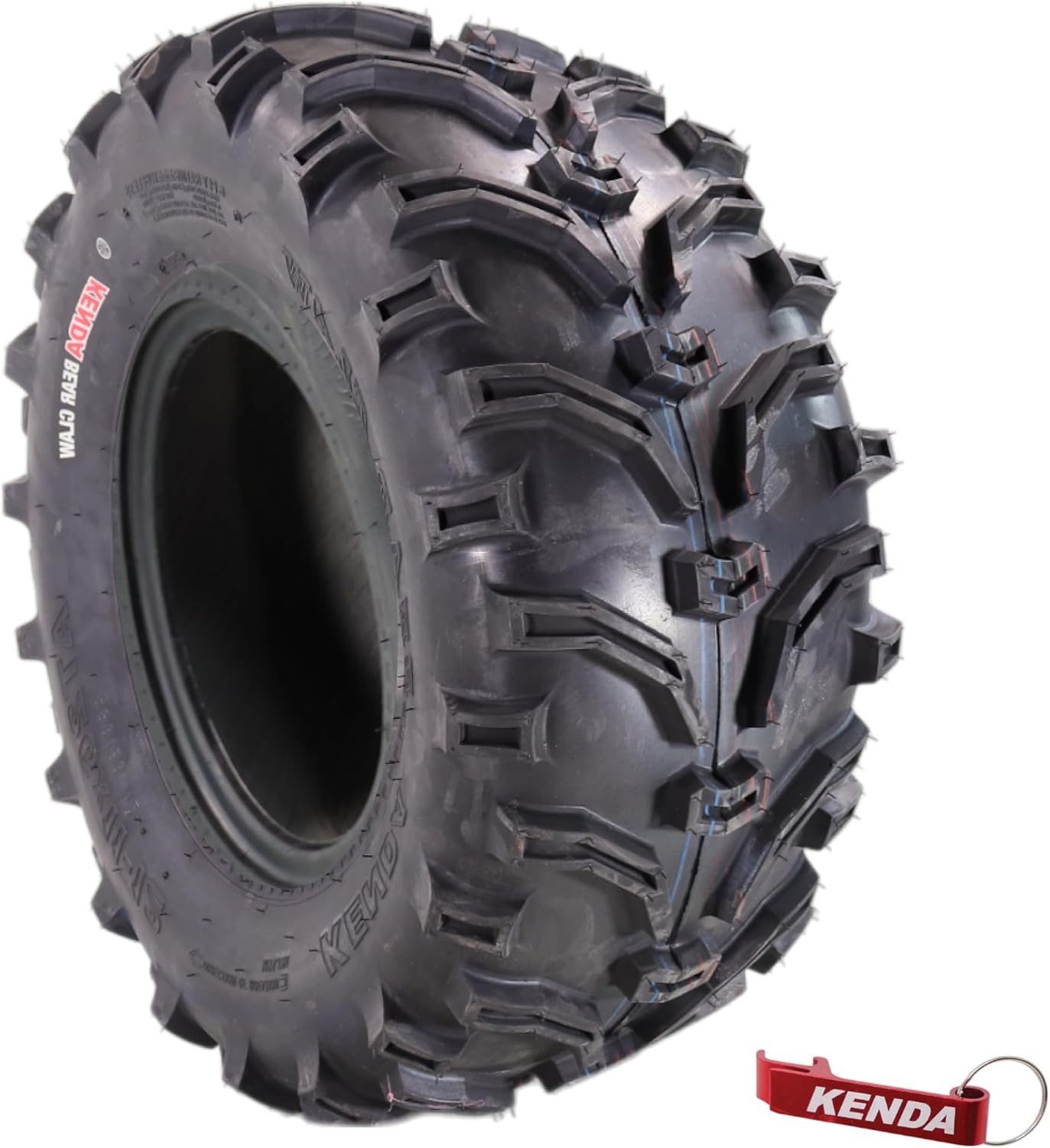 Kenda Bearclaw K299-26x11-12 Rear Tire for All Terrain (ATV), UTV, and Side by Side (SxS) Vehicles - 6-Ply - Bear Claw 26x11x12 with Kenda Keychain