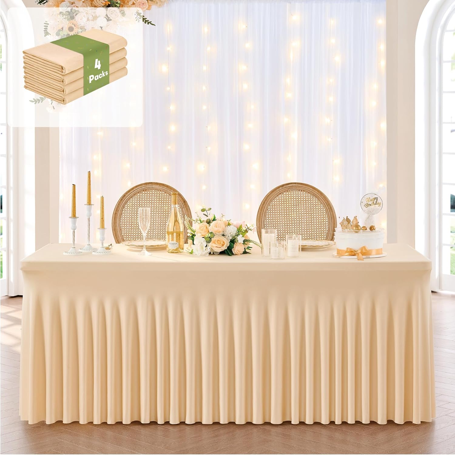 leegleri 6 Pack Hot Pink Spandex Table Clothes for 6 Foot Rectangle Tables, Wrinkle Free Fitted Table Cloth 6ft Stretch Tablecloths for Parties Weddings Birthday Banquet Baby Shower