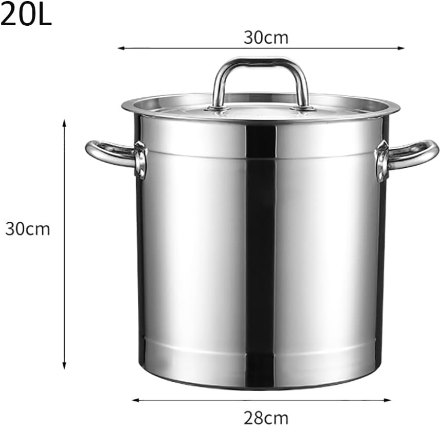 Stockpots 304 Stainless Steel Large Stock Pot, Stockpot Vegetable Pot Stew Pot, Wire Drawing/polishing Process, Safe Stock Pot with Lid,5 Size(Multicolor 50 * 50cm(90L)