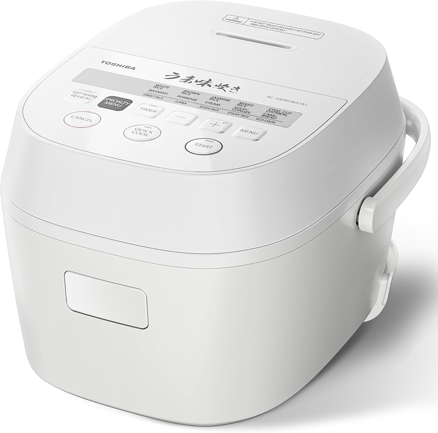 TOSHIBA Umami Smart Rice Cooker 5.5-Cup Uncooked, Fuzzy Logic, 15-in-1 Functions, Digital Display, Delay Timer, Keep Warm, Nonstick Inner Pot, White