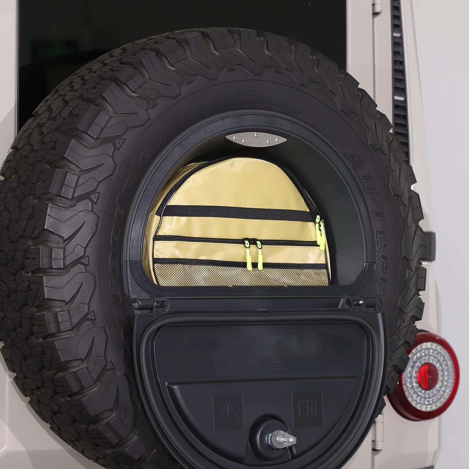 Spare Tire Storage Bag Compatible with INEOS Grenadier 2020-2025 Spare Tire Storage Slot Interior Organizer Bag Multi-Function Off-Road Outdoor Camping Cargo Storage Bag (Black)