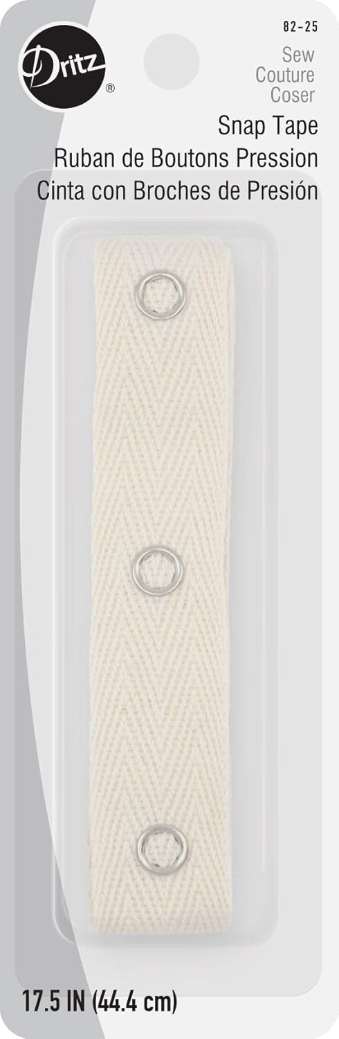 Dritz Snap Fastener Tape, 12-Yards, White