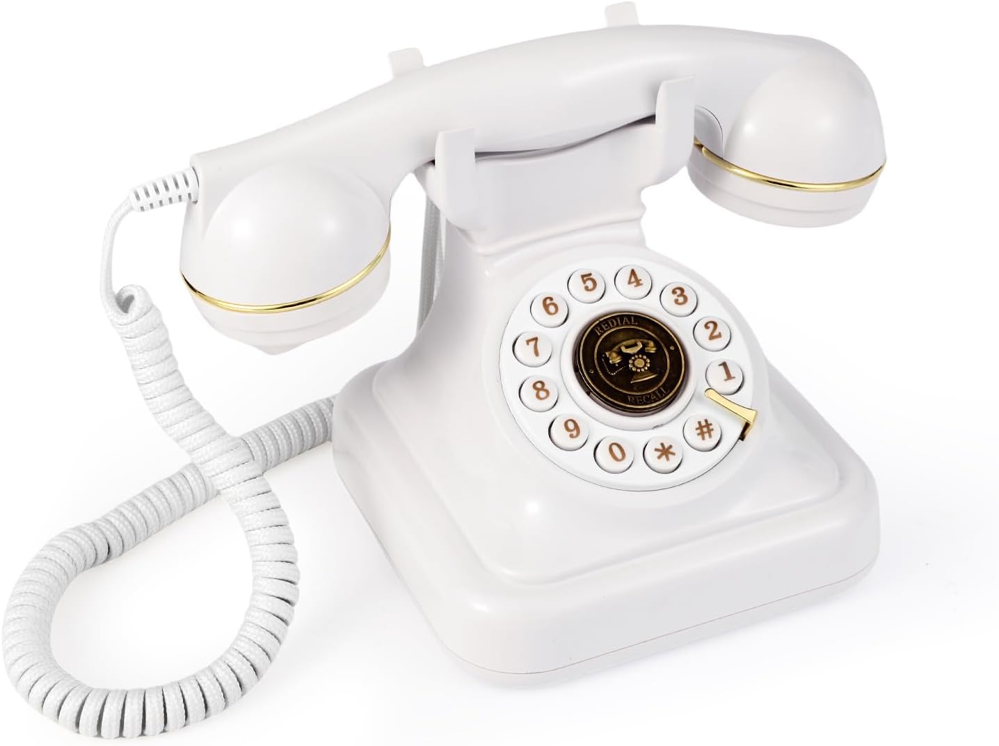 Audio Guest Book Wedding Phone, Audio Guest Book Record Customized Audio Messages Guest Book Alternatives Classic Retro Phone for Parties Birthdays Rentals Confessions Special Occasions (White)