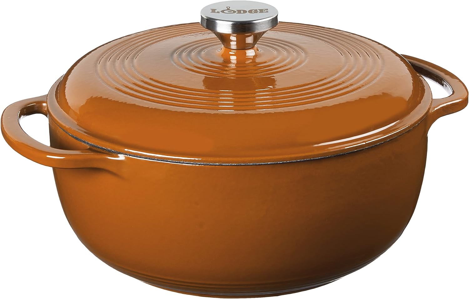 Lodge 4.5 Quart Enameled Cast Iron Dutch Oven with Lid – Dual Handles – Oven Safe up to 500° F or on Stovetop - Use to Marinate, Cook, Bake, Refrigerate and Serve – Cornflower Blue
