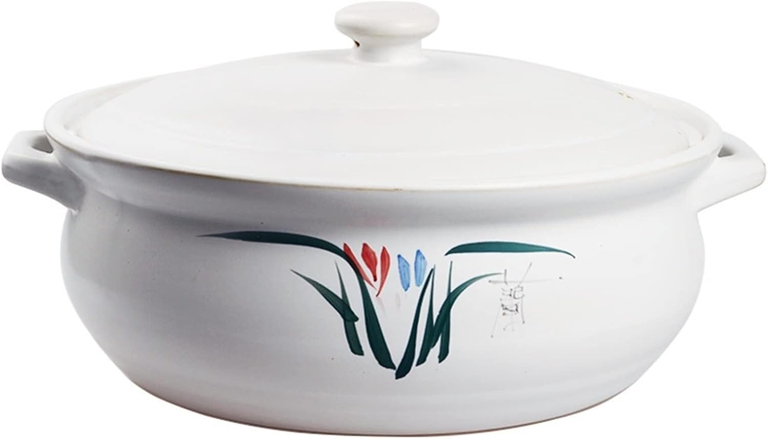 High-Temperature Resistant Pottery Soup Pot, Uncoated Ceramic Casserole for Soup Making
