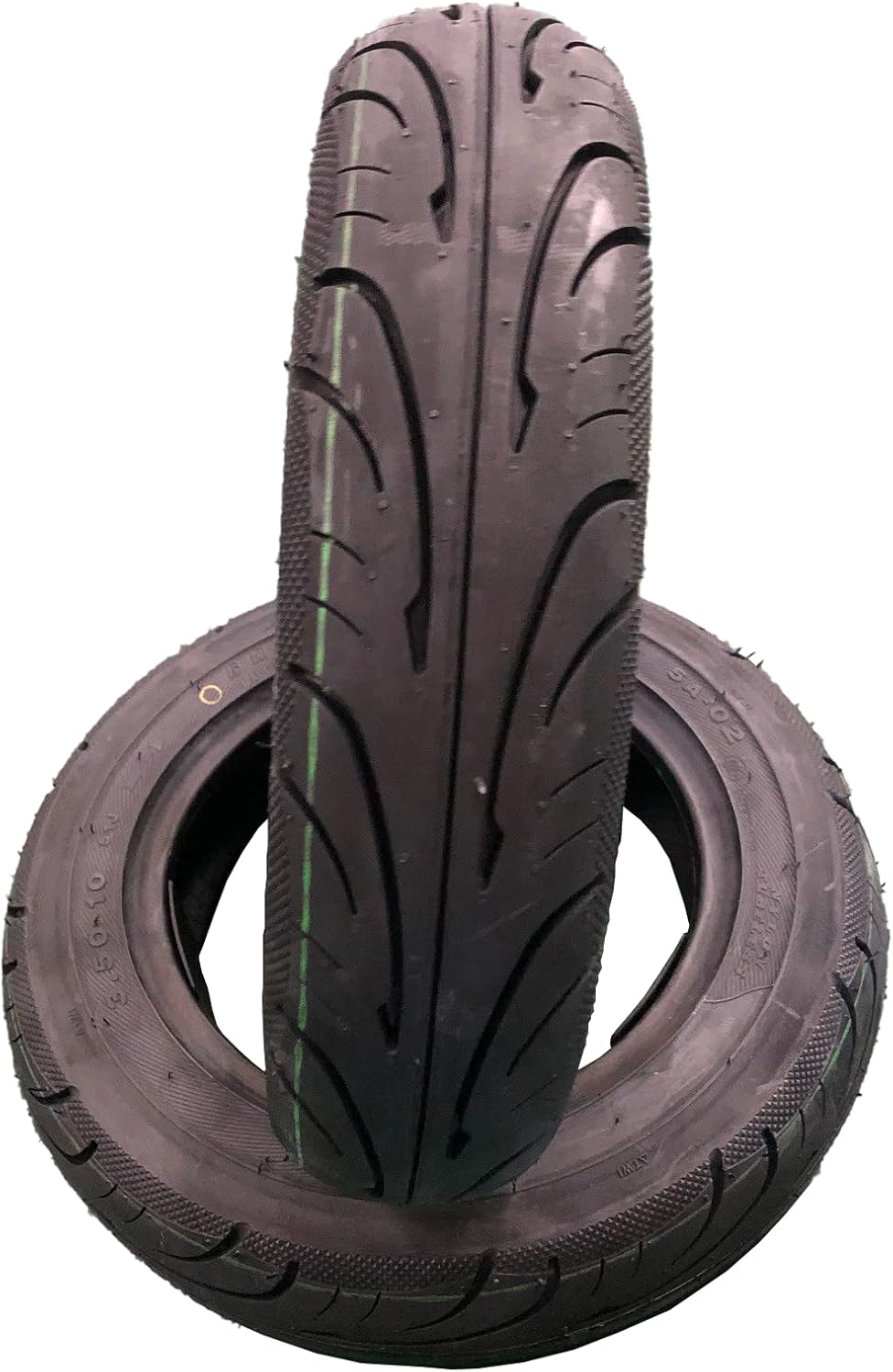 5A02 Set of 2 Scooter Tubeless Tires 3.50-10 (Metric 100/90-10), 51J, Front/Rear Motorcycle/Moped 10