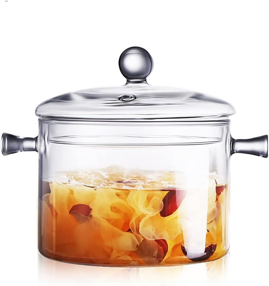 1.5/1.7L Household Transparent Glass Soup Pot Heat-resistant Noodle Gas Cooker Bowl Kitchen Cooking Tools