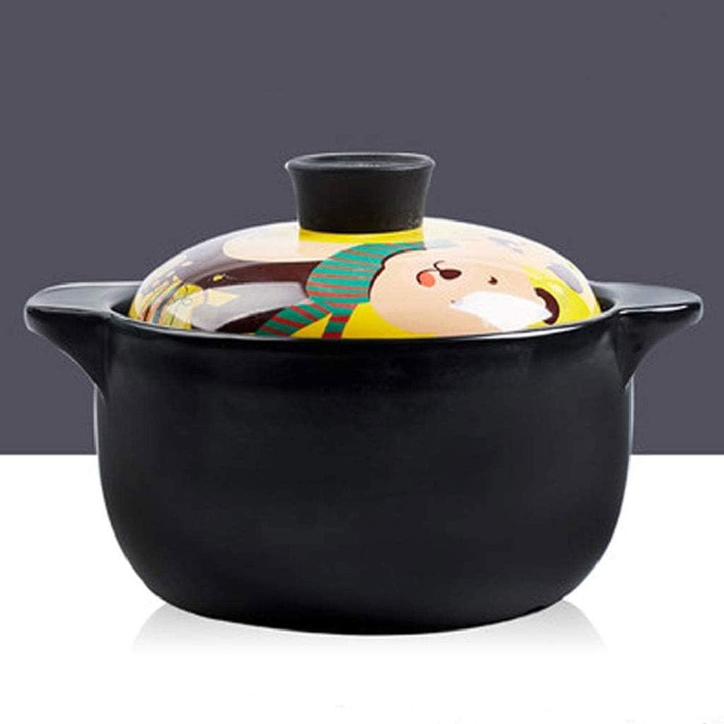 Ceramic Covered Casserole Dish with Lid,Clay Pot Earthen Onion Soup Crocks bimbap Stockpot(E)
