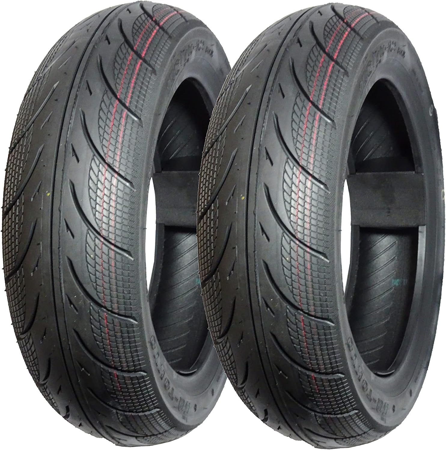 5A01 120/70-12Set of 2 Scooter Tubeless Tire, 51L, Front/Rear Motorcycle/Moped 12